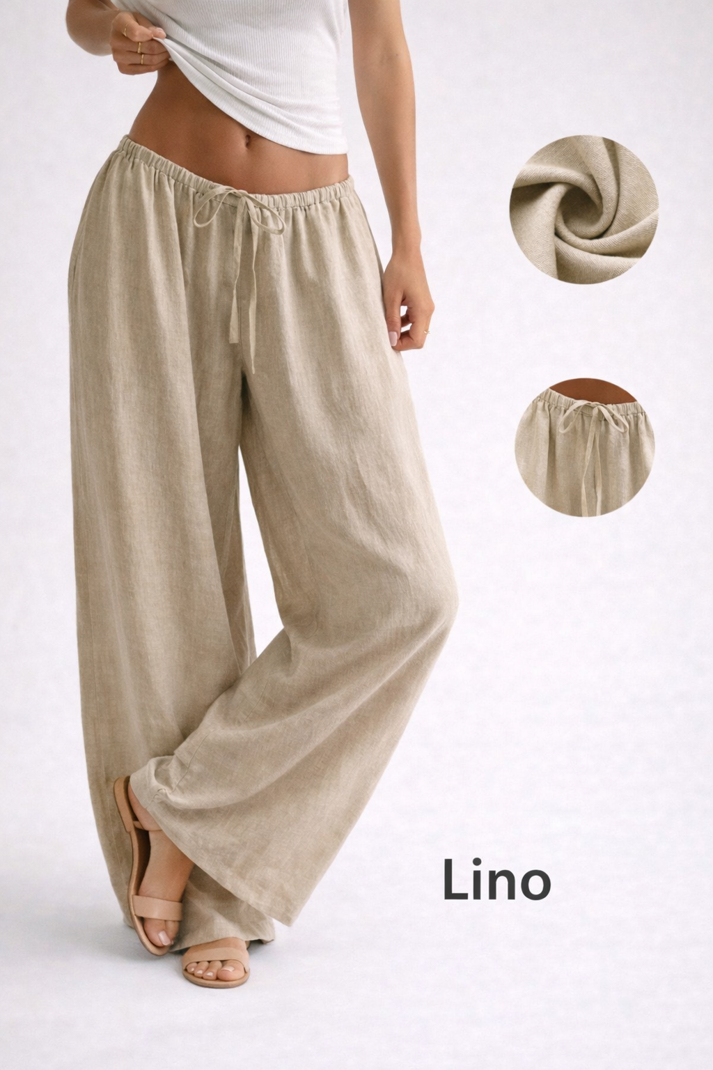 Azzurra™ | Pantalón fluido de lino ( + top de REGALO ) - Nuovo&CO