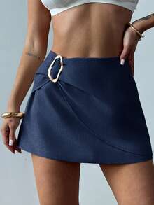 Aura Mediterránea™ | Falda-pantalón suplex con detalle metalizado - Nuovo&CO