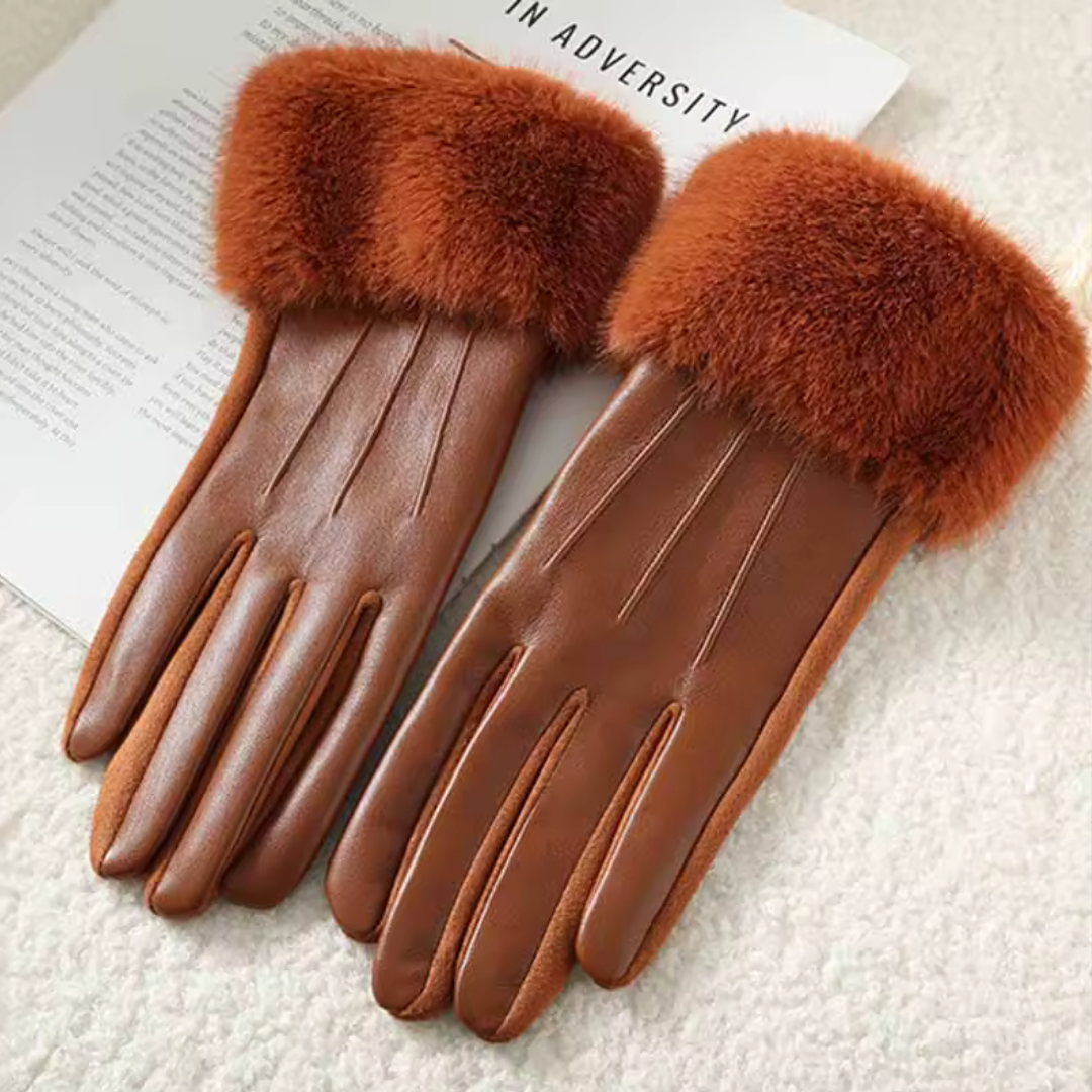 Guantes de ecopiel y pelo