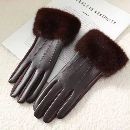 Guantes de ecopiel y pelo
