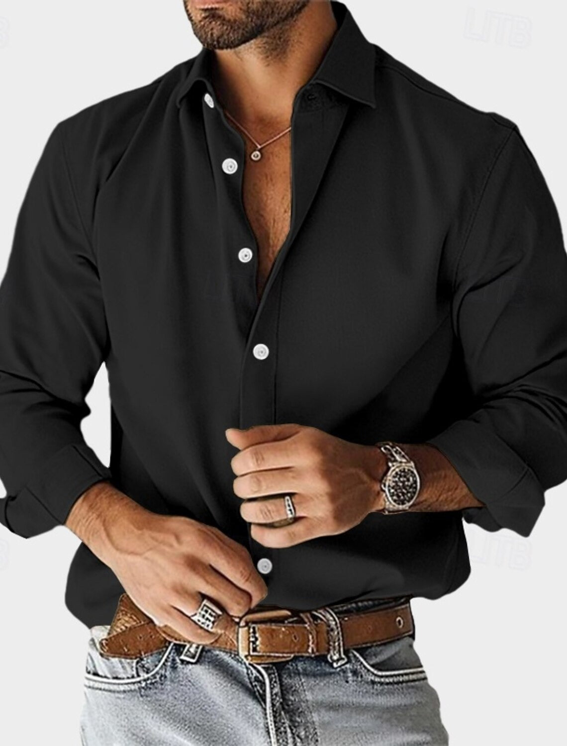 Adriano™ | Camisa gris carbón de tejido técnico transpirable - Nuovo&CO