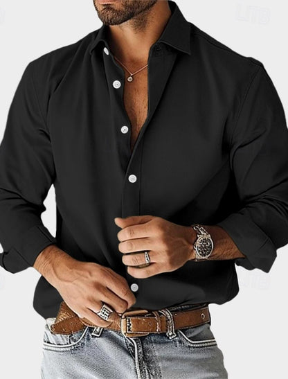 Adriano™ | Camisa gris carbón de tejido técnico transpirable - Nuovo&CO