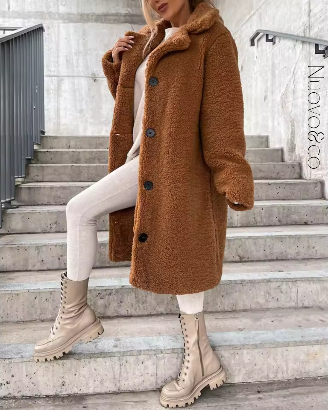 Cozzy™ | Abrigo teddy de pelo suave con cuello vuelto – el must-have del otoño/invierno