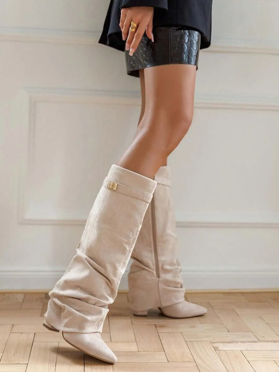 Vela™ | Botas altas estilo slouchy efecto ante - Nuovo&CO