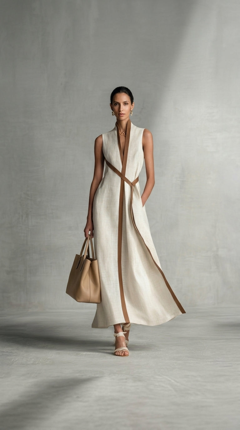 ELIRA | Vestido Lino Esculpido