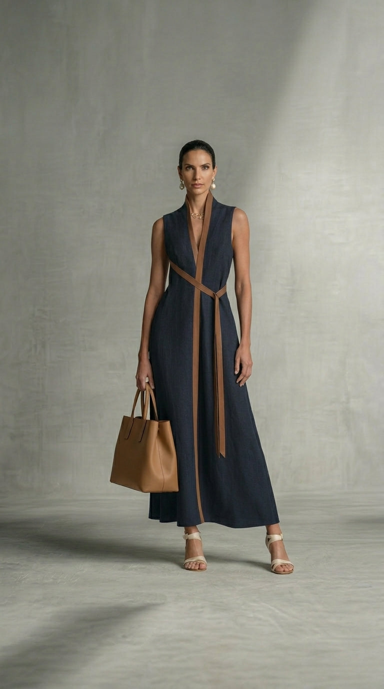 ELIRA | Vestido Lino Esculpido