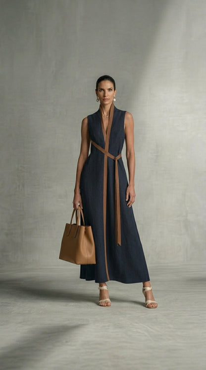 ELIRA | Vestido Lino Esculpido