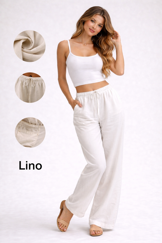 Azzurra™ | Pantalón fluido de lino ( + top de REGALO ) - Nuovo&CO