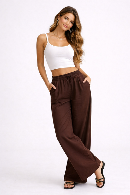 Azzurra™ | Pantalón fluido de lino ( + top de REGALO ) - Nuovo&CO