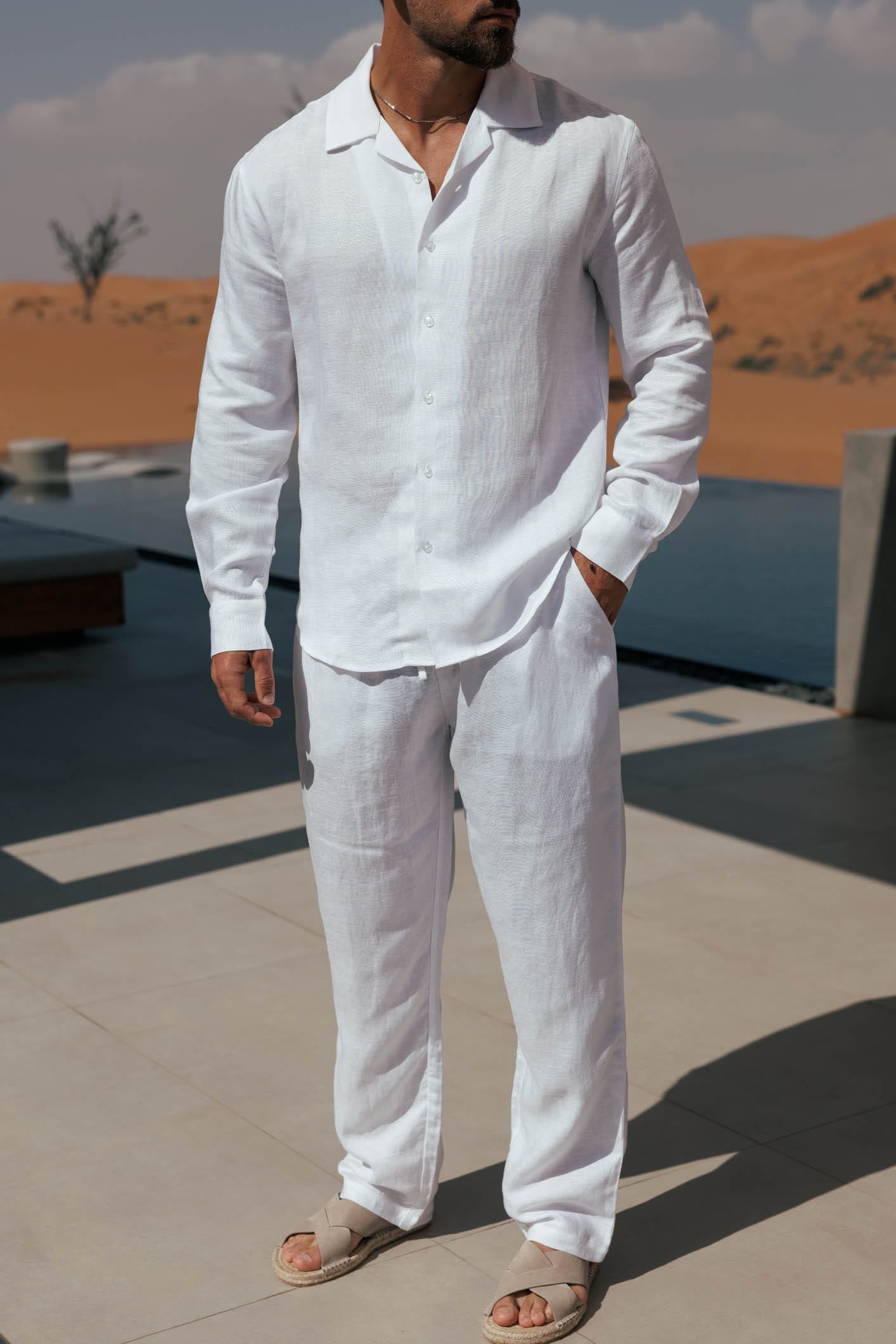 Legend London Shirt - Summer LINEN SHIRT - WHITE