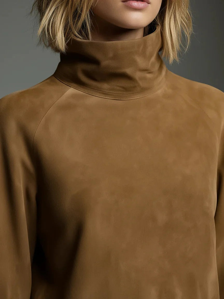 Olivia™ | Vestido mini efecto ante con cuello alto - Nuovo&CO