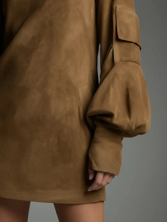 Olivia™ | Vestido mini efecto ante con cuello alto - Nuovo&CO