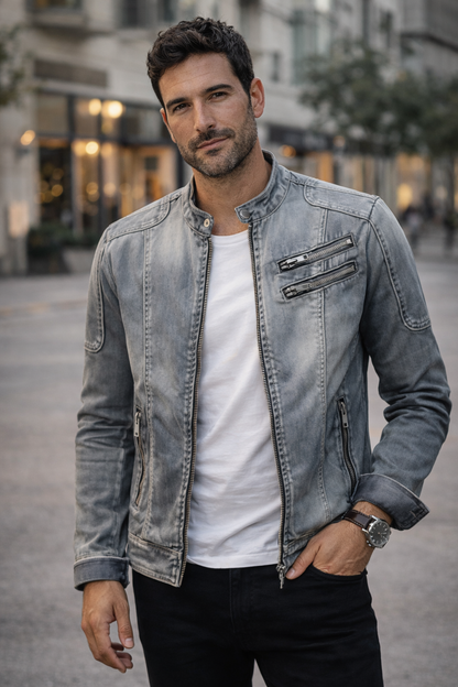 Liora™ | Chaqueta denim estructurada de estilo premium